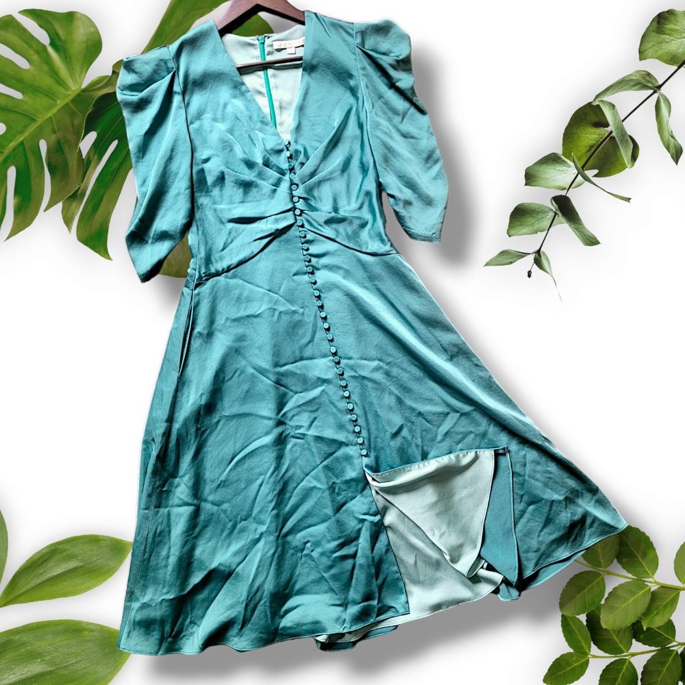 Jonathan Simkhai Aqua Satin Dress, sz Small